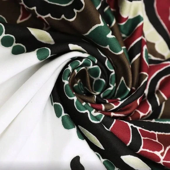 Floral White and Green Maxi Dress - Picture 3 of 5